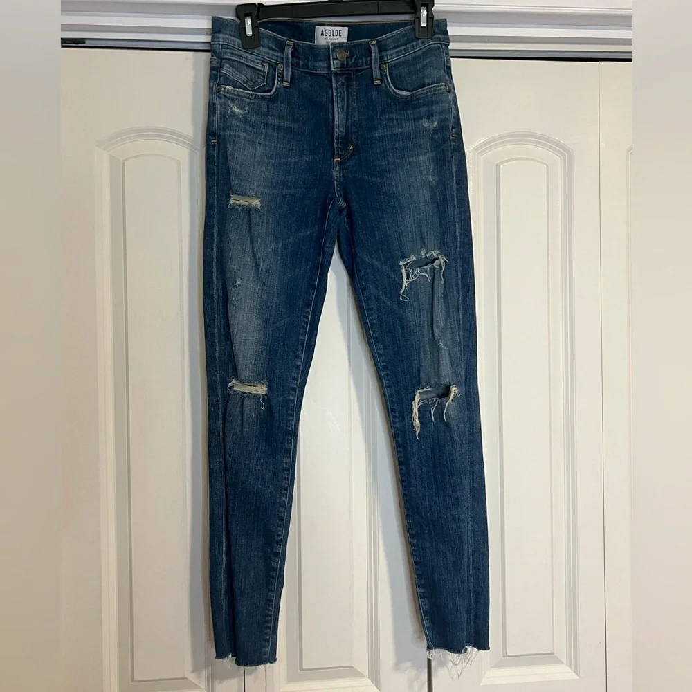 AGOLDE Skinny Distressed Jeans - Picture 1 of 4